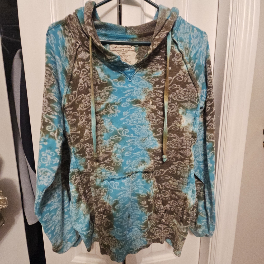 Stylish Blue and Brown Women's Hoodie